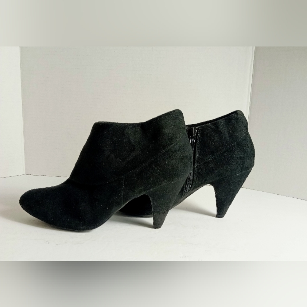 Fioni Black Booties with Flap Accent